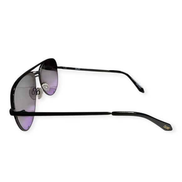 Quay Australia High Key Aviator Sunglasses Purple Black Fade Lenses Metal Frame main image 5